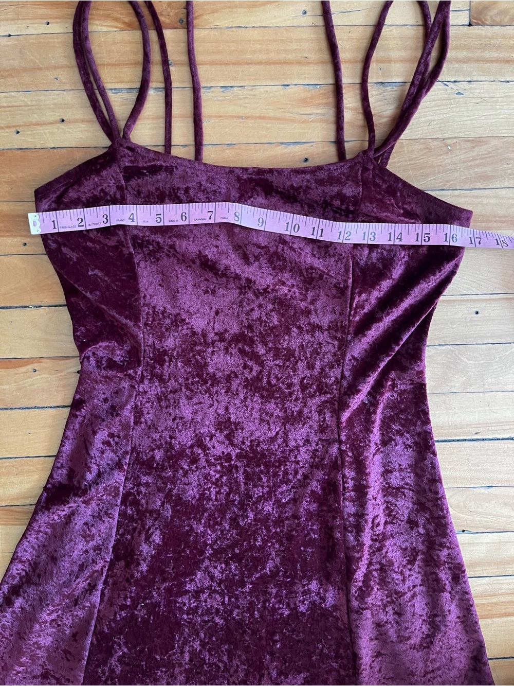 Vintage 90s Y2K Burgundy Stretch Velvet Whimsigoth Maxi Dress Sm/Md - Picture 8 of 10